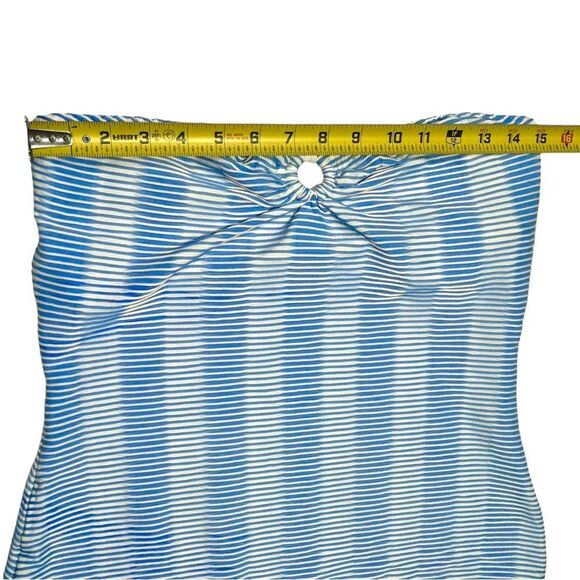 Shoshanna Swimwear Blue and White Striped Halter Strapless Tankini Top Swim Top - Picture 14 of 14